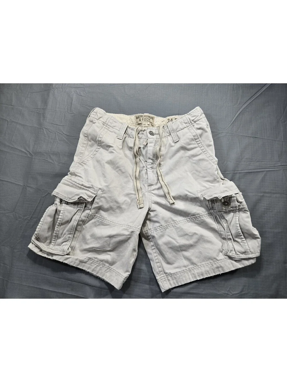Abercrombie Fitch Shorts Mens 34 Beige Cargo Paratropper Heavy Adrinodack VTG